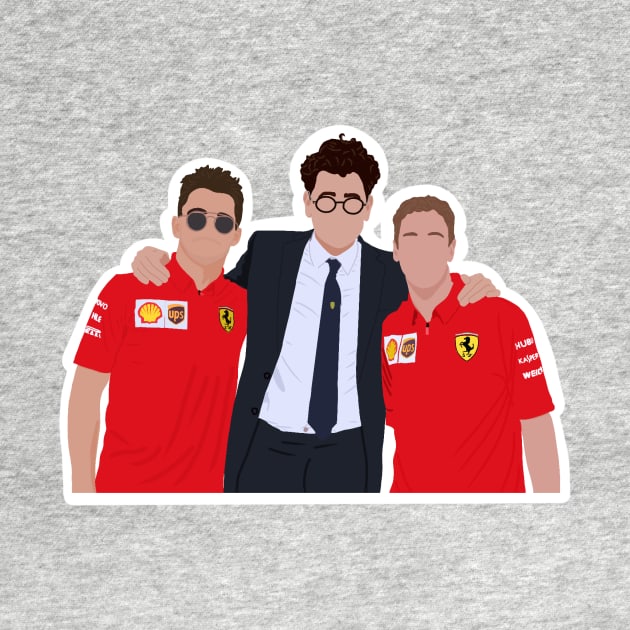 Charles Leclerc, Mattia Binotto and Sebastian Vettel for Ferrari by royaldutchness